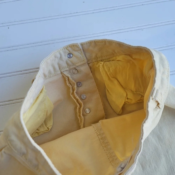 Copper Key Light Yellow Mini Skirt Super Stretchy Jeans Buttons Juniors sz 3 - Picture 5 of 10